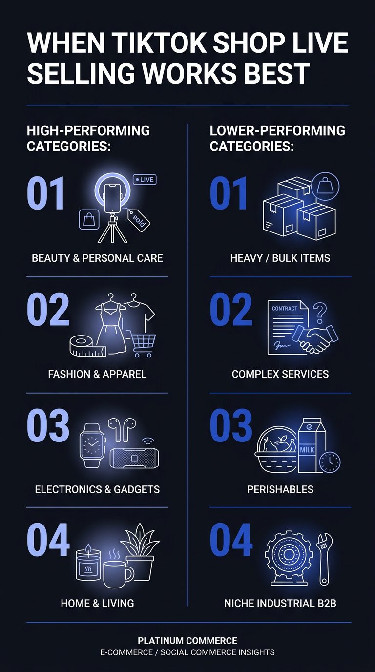 Infographic: When TikTok Shop live selling works best (TikTok Shop Live Selling: What It Is and How to Sell Live)